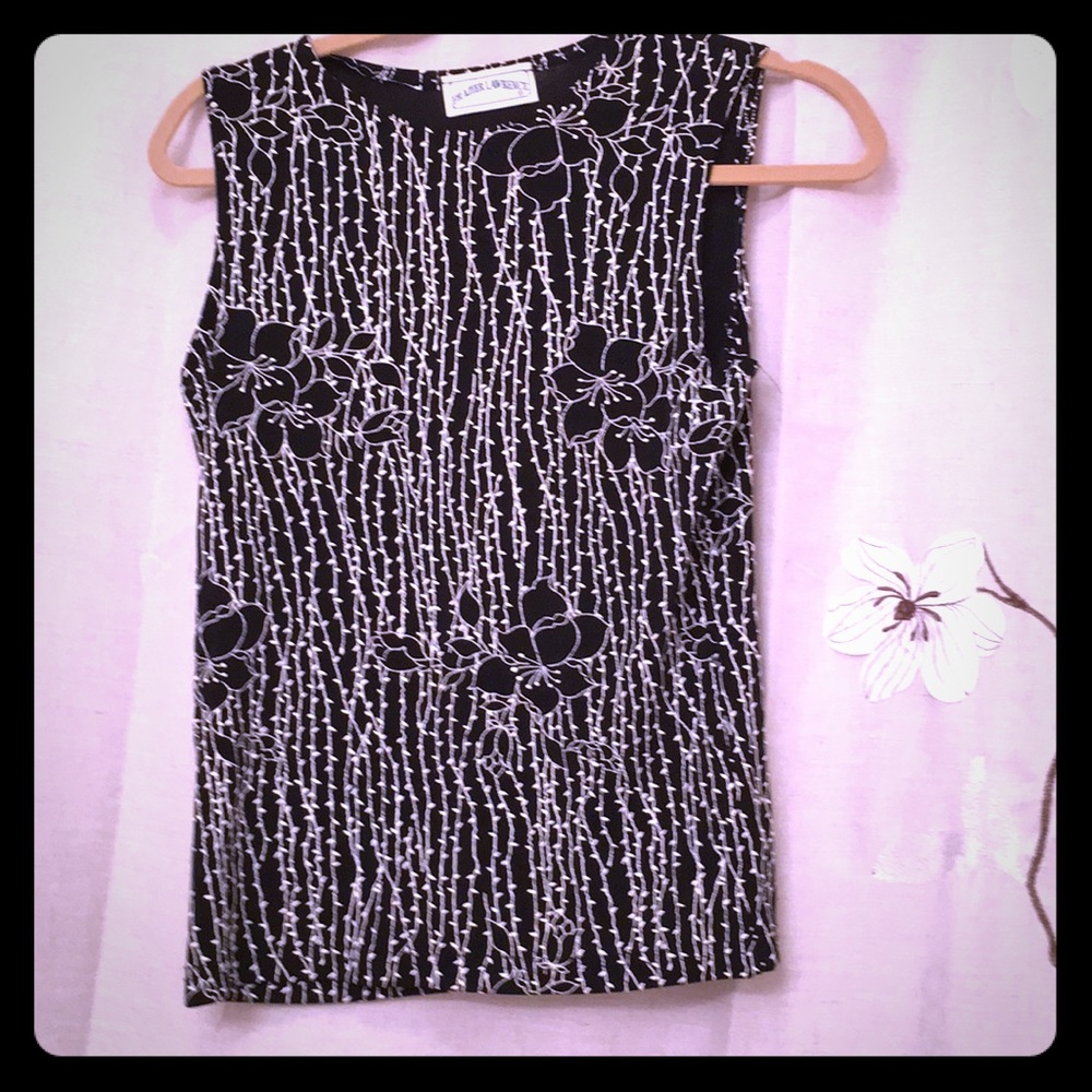 Floral black tank